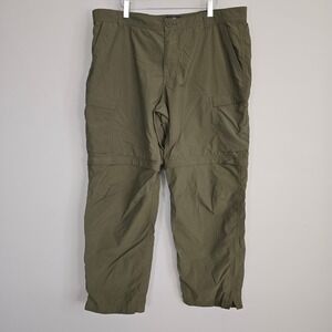REI Co-op Convertible Cargo Pants Mens 42x30 (fits 38x28) Green Zip Off Gorpcore